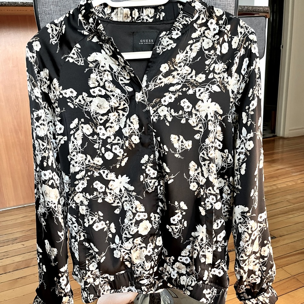 Guess Satin Floral Bomber Jacket